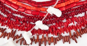 Sea Bamboo Red Coral Beads