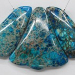 3 pcs lot Blue Aqua Terra Jasper Imperial jasper designer  shape pendant set