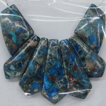 blue imperial jasper collar necklace pendant set