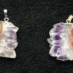 Purple amethyst quartz slice pendant