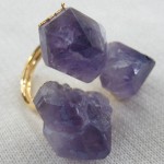 amethyst 3 stone ring