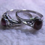 Red Garnet 8*10 mm oval cabochon sterling silver ring