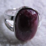 Ruby zoist 12*16 mm oval cabochon sterling silver ring